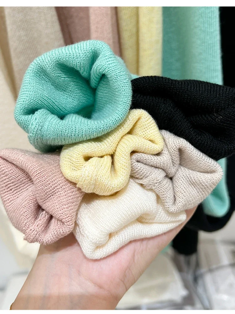 Lente Basic O-hals Slanke T-shirt Dames Effen Meerkleurig All-Match Trend Casual Top Schroefgebreid Lange mouw Elastisch Kantoor Dame