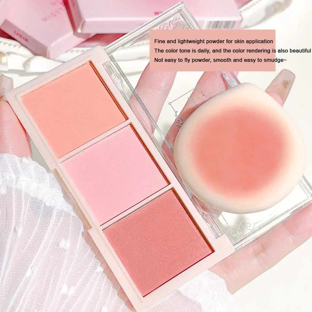 Blush Palette Natural Color Lasting Peach Cheek Tint,Face Contouring Blush Powder Non-Flying Powder Long-Lasting Cosmetic Makeup