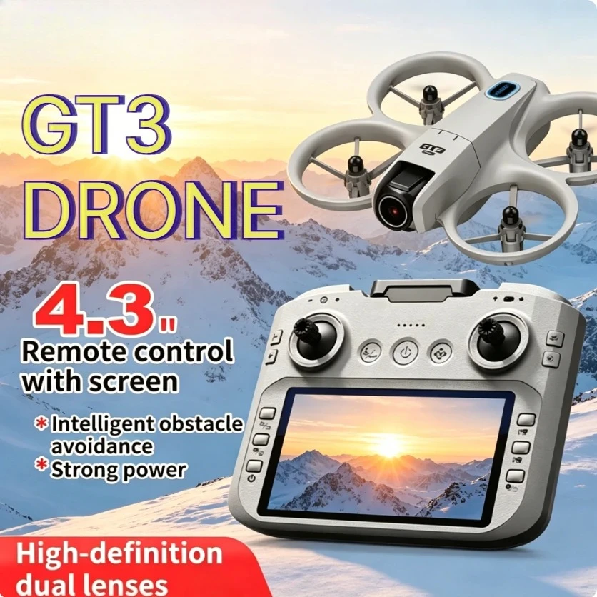 Original GT3 GPS Foldable Drone Large Screen Remote 5G WiFi FPV Dual Camera Optical Flow Obstacle Avoidance RC Quadcopter