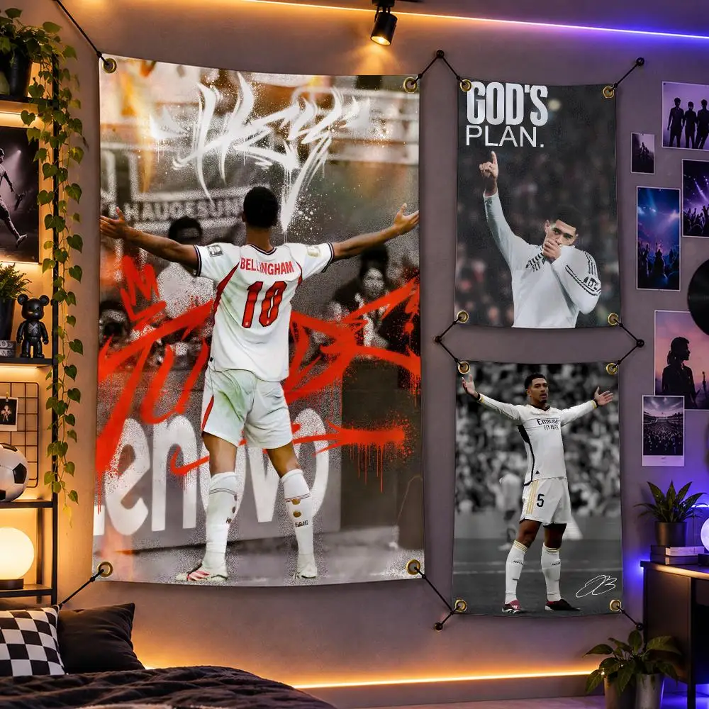 Football Jude Bellingham Young Star Flags Personalized Flag Room Dorm Camping Picnic Garage Bar Indoor Outdoor Wall Decor