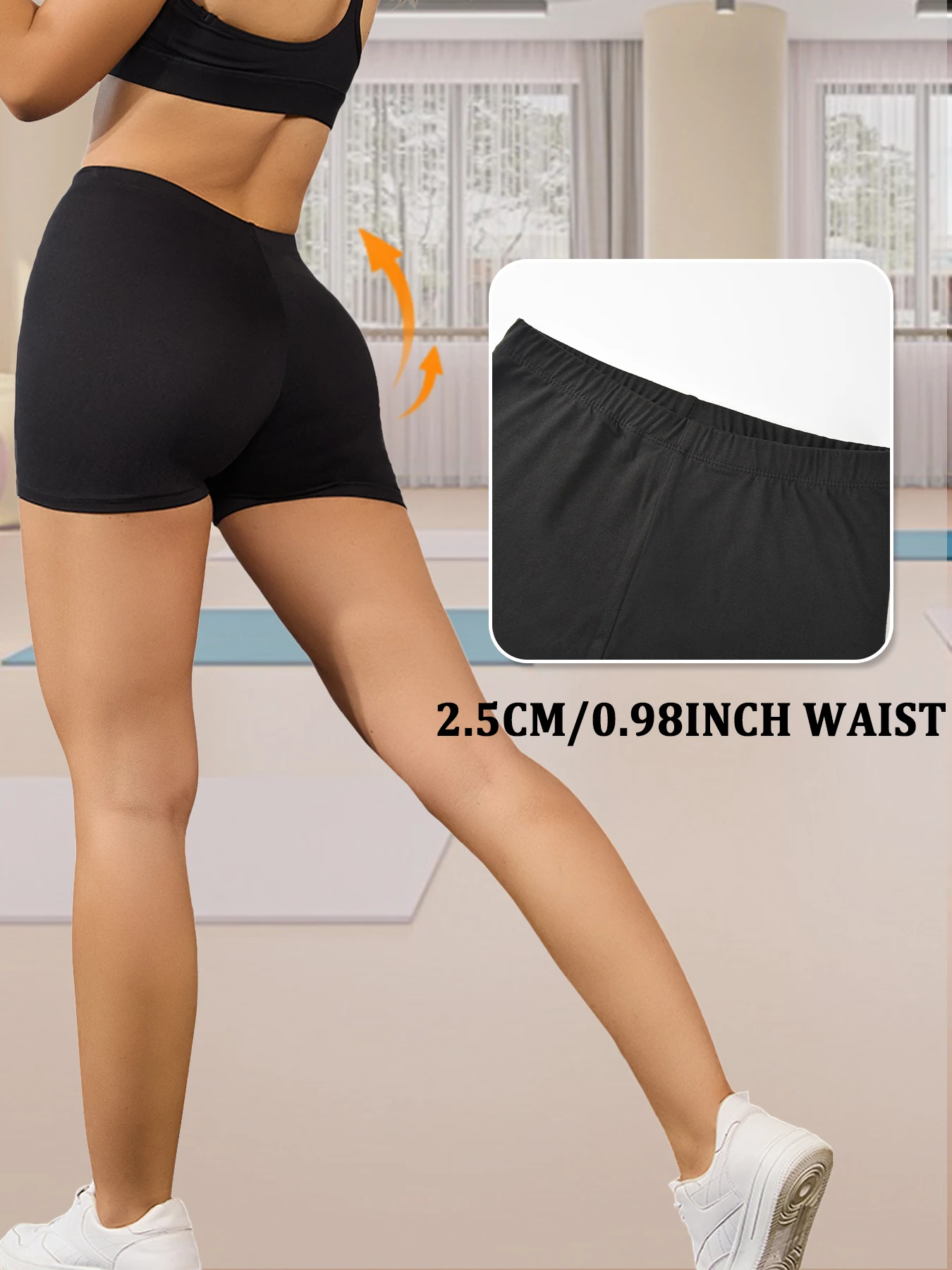 2 pack Women's Cycling Workout Biker Shorts, Super Soft High Elastic Squat Proof Yoga Running Gym Fitness Sports Shorts - Image 2