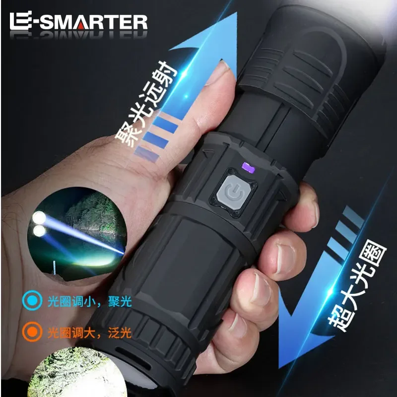 Laser Powerful LED Flashlight Telescopic Zoom USB Rechargeable Waterproof Fishing Hunting LED Flashlight