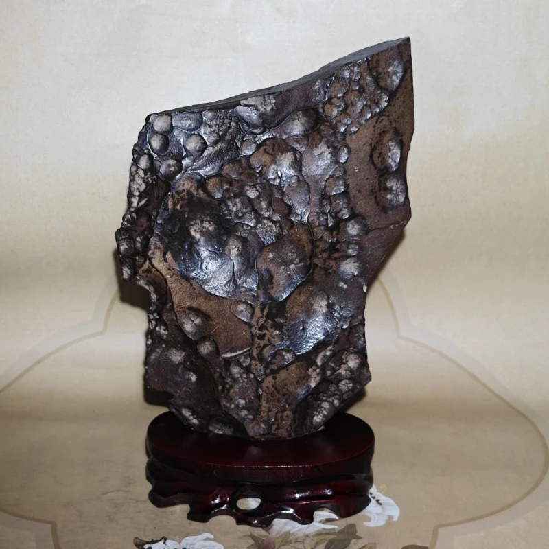 

Pictographic pure natural boutique rough stone ornament Qishi study collection