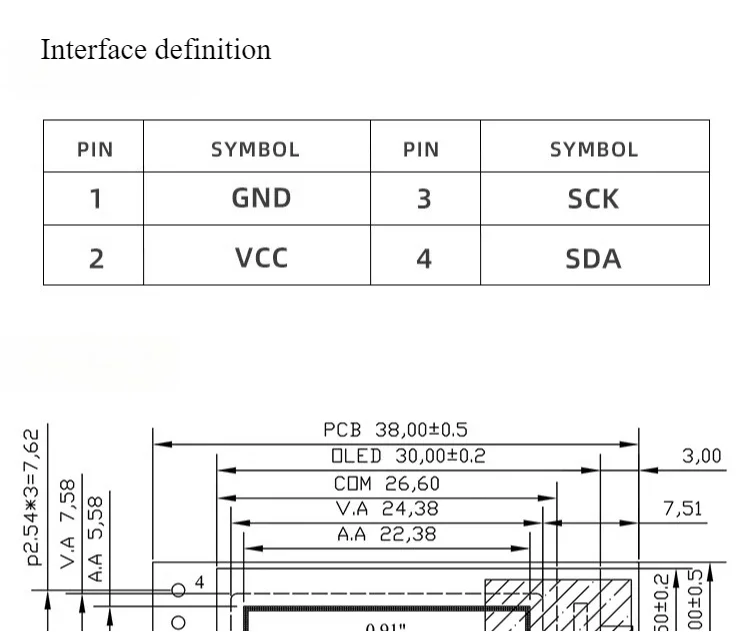 0.91 Inch OLED Display Module Pre-soldered 128x32 I2C SPI, Blue/White Optional, Ready to Use for Arduino ESP32 (3.3V-5V)