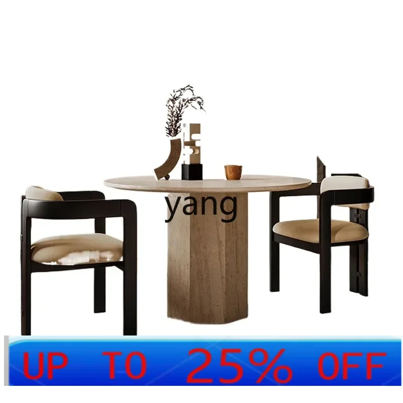 

LMM small apartment round marble dining table simple household light luxury high-end round table