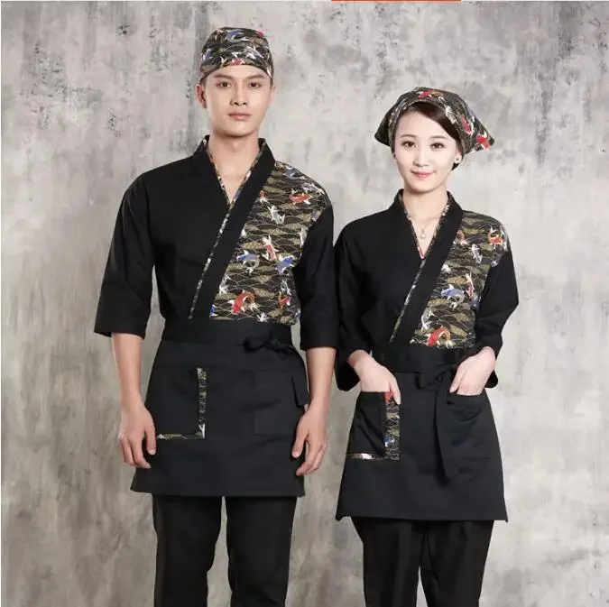 Grembiule da cucina giapponese Grembiule corto da chef Lavori di cucina per sushi