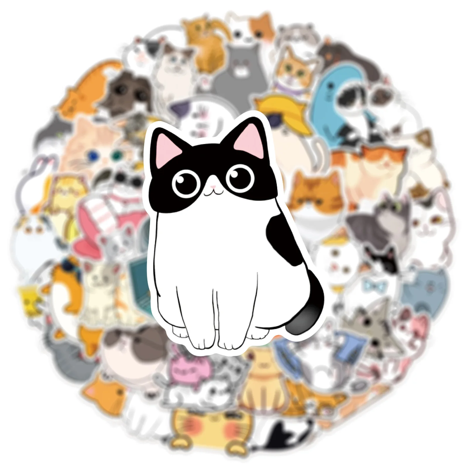 10/30/50PCS Fashionable Anime Cat Sticker Suitcase PVC Skateboard Laptop Refrigerator Mobile Phone DIY Decoration Decal Wholesal