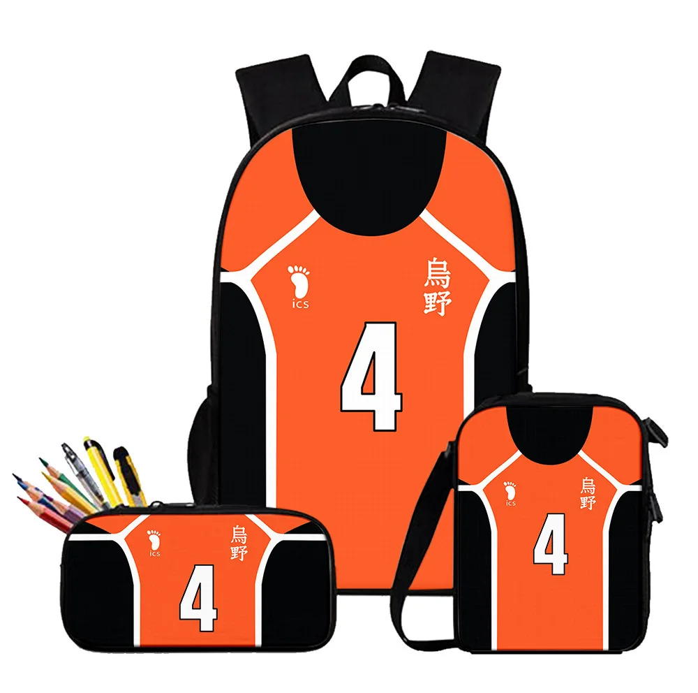 

Классическая новинка Модный Хайкю!! 3D принт 3 шт./компл. школьные сумки для ноутбука рюкзак рюкзак наклонная сумка через плечо пенал