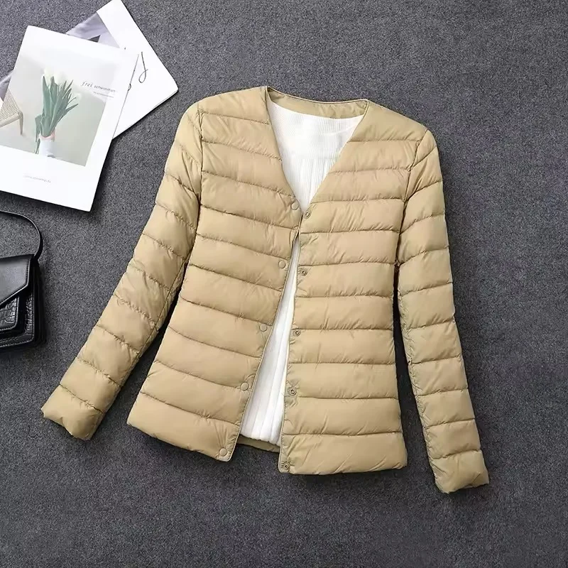 Plus Size weibliche leichte Ente Daunen matt Stoff leichter Mantel warme Frauen Wind jacke Parka Damen Daunen jacken – Detail 6