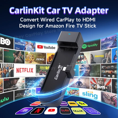 Imagen 2 del producto Carlinkit FireDrive Link Convertir CarPlay con cable a HDMI para Fire TV Stick Streaming solución de entretenimiento para automóvil Configuración rápida y fácil