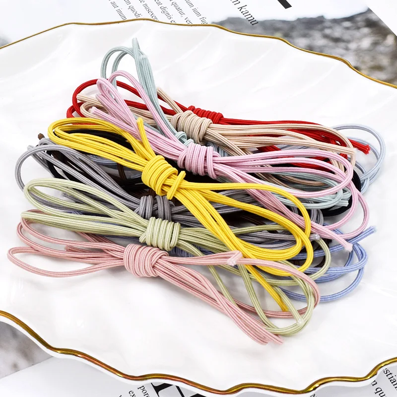 5 Meters 2mm High Elastic Round Elastic Band Rubber Band Elastic Rope DIY Jewelry Making Bracelet Head Rope Clothing Material