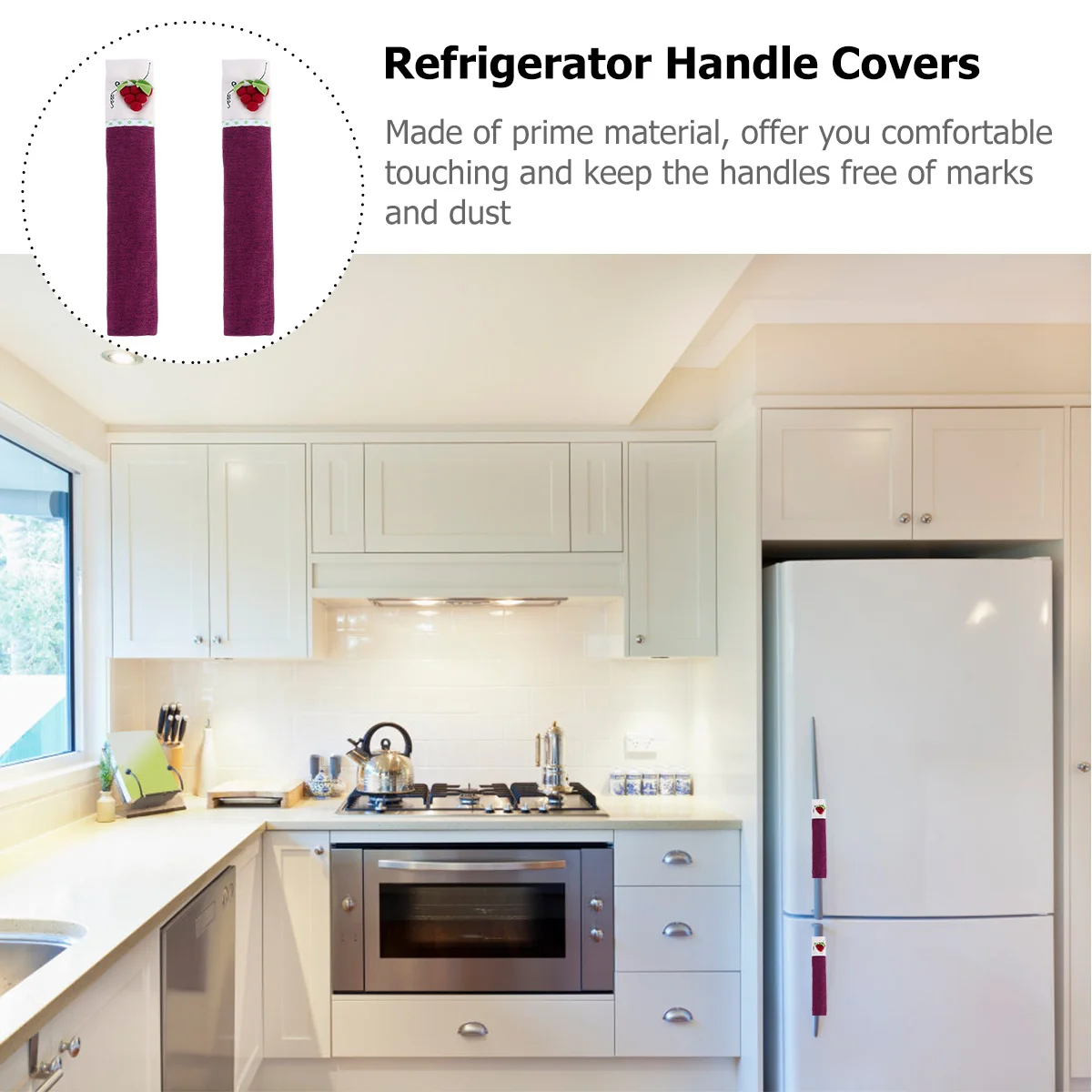 

2Pcs Protective Dustproof Refrigerator Handle Covers Door Handle Wrap for Kitchen Appliances Fridge Oven Microwave