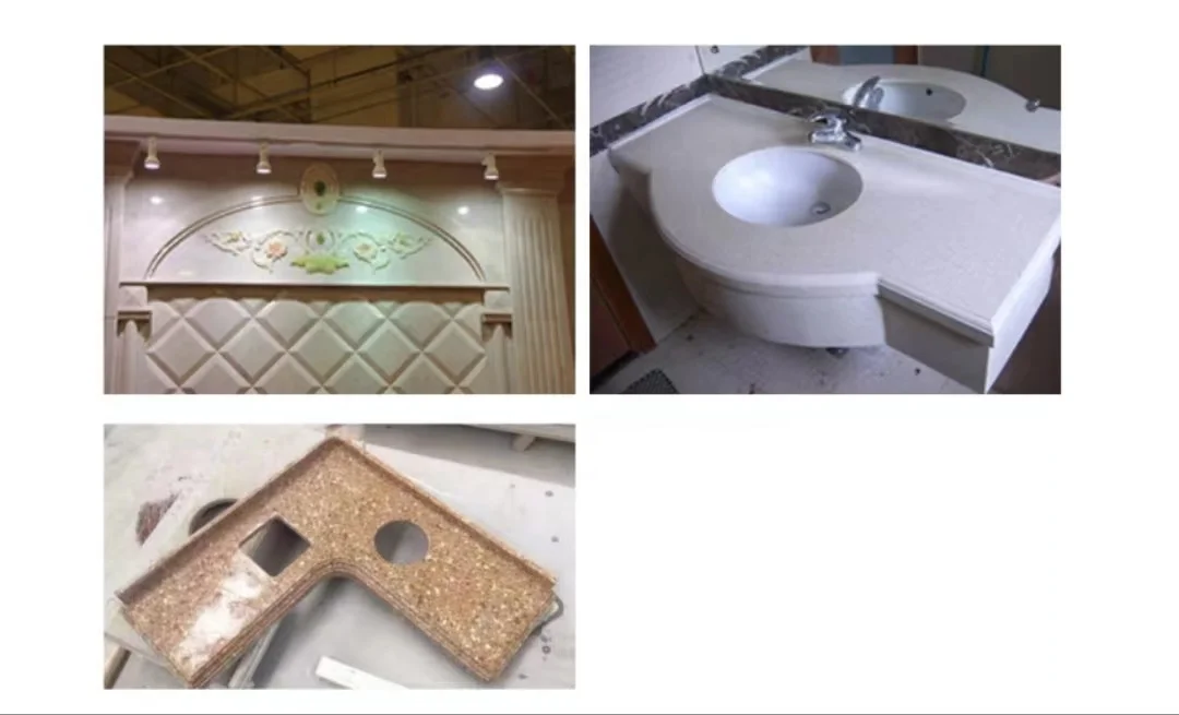 Stein-Küchenarbeitsplatte, Badezimmer-Waschbeckenloch, automatischer Wechsel zum Schleifscheiben-Verarbeitungszentrum, kann die Größe anpassen