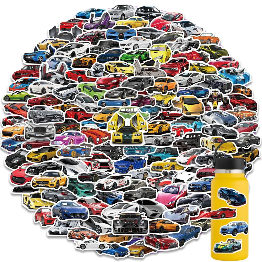 200/100/50 قطعة من ملصقات سيارات السباق JDM - شارات للأمتعة، جراب هاتف للكمبيوتر المحمول وحقيبة الظهر وزجاجة مياه (متجر Anime Worlds)