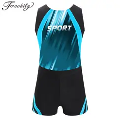 Kids Boys Gymnastics Leotard with Shorts Set Ballet Tank Leotard Dancewear Workout Gym Unitard Jumpsuit Training Activewear