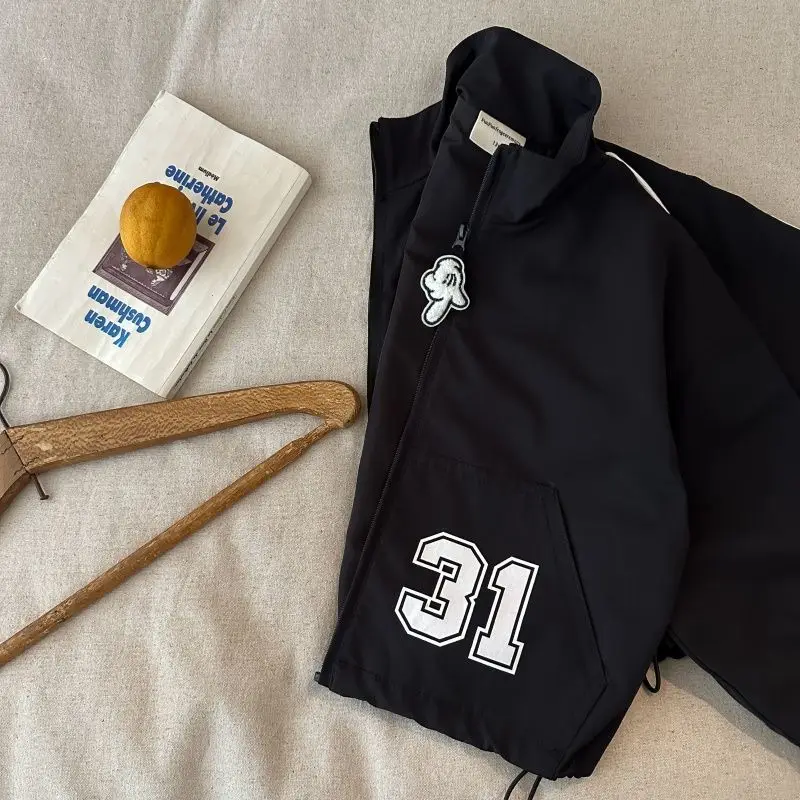 سترة ديزني ميكي المبتكرة بنمط الرسوم المتحركة اللطيفة للأولاد والبنات، نمط جديد غير رسمي فضفاض مريح سترة علوية.