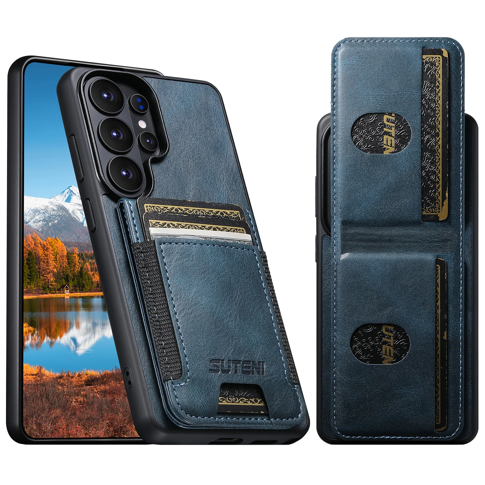 Fundas Card Holder Phone Case Luxury Faux Leather Stand For Samsung Galaxy S26 Ultra S25 Plus S24 S23