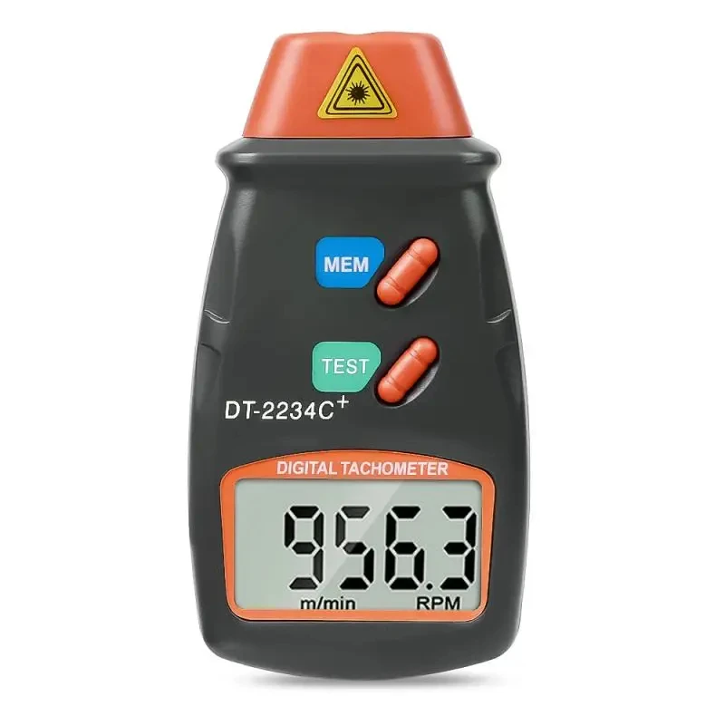 Dt2234C + Digital Laser Tachometer Rpm Meter Non-Contact 2.5Rpm-99999Rpm/min Lcd Display Speed Tester Photoelectric Tachometer