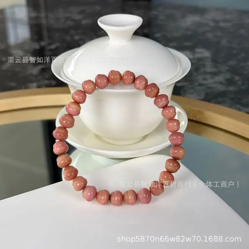 Pink Ridge Bodhi Gourd Bracelet Handmade Beaded Fashion Jewelry Single Item