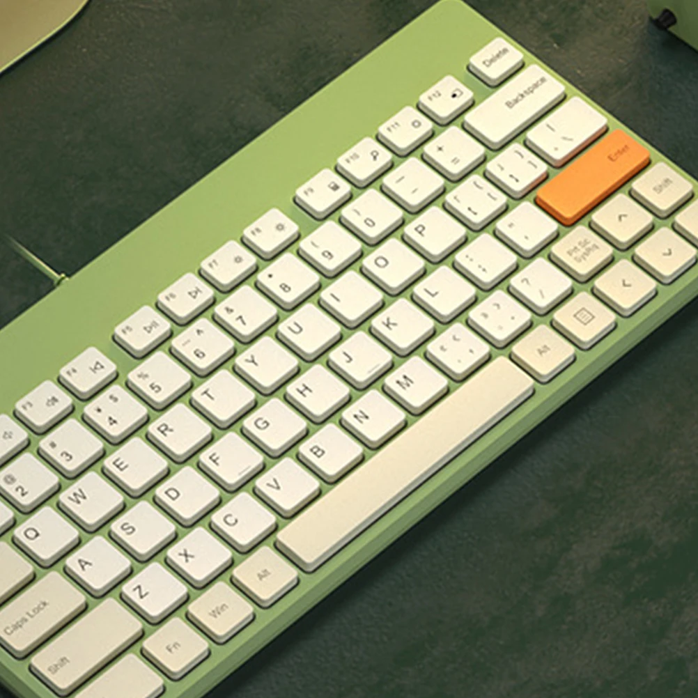 

Silent Wired Keyboard 79 Keys Portable Gaming Office Computer Dark Mechanical Long Experience