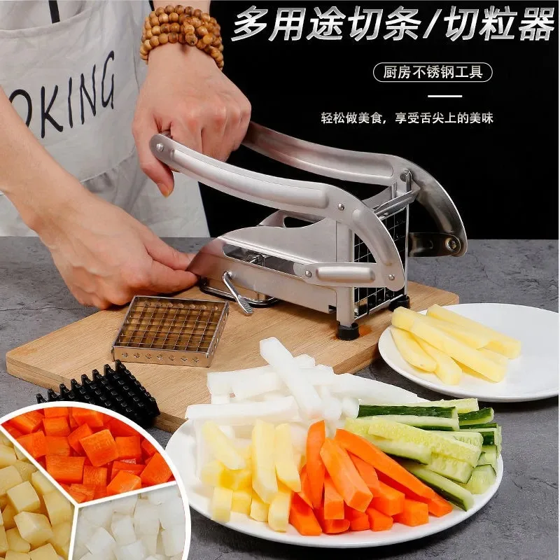 Stainless steel slicer lettuce electric long strip potato slicer commercial carrot onion vertical machine