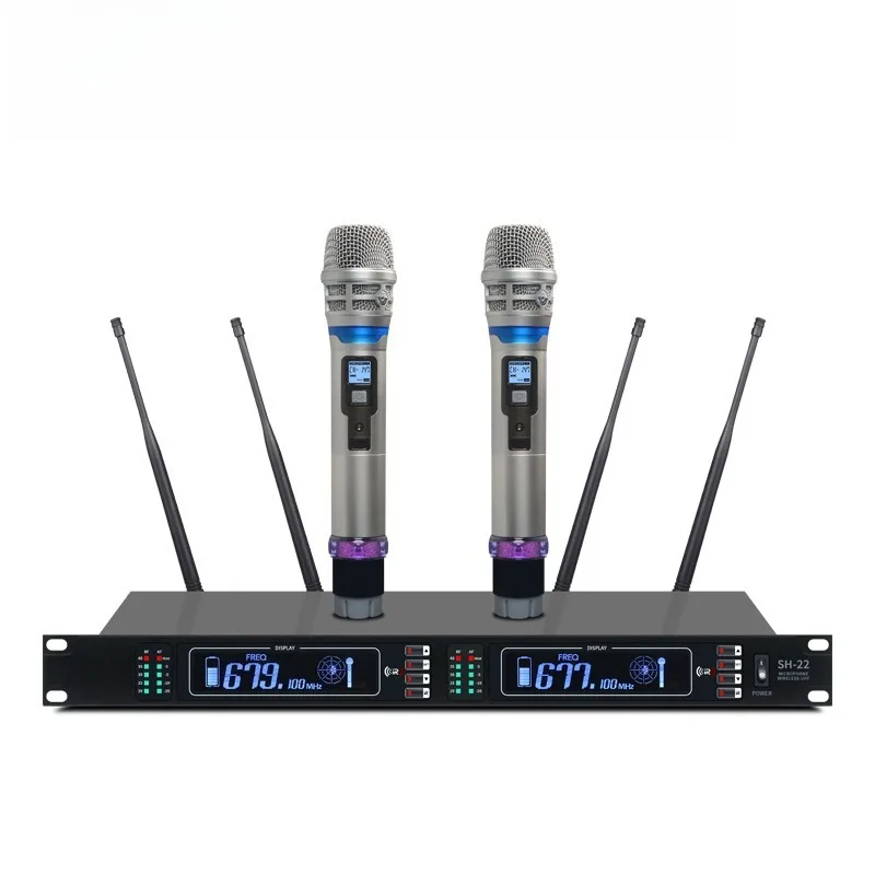 

Wireless microphone, true diversity one to two, professional performance outdoor live broadcast handheld