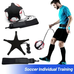 Entrenador de fútbol individual, Ayuda de entrenamiento de patadas y tiro individual, entrenamiento de Control de pelota, cinturón auxiliar ajustable para niños y adultos