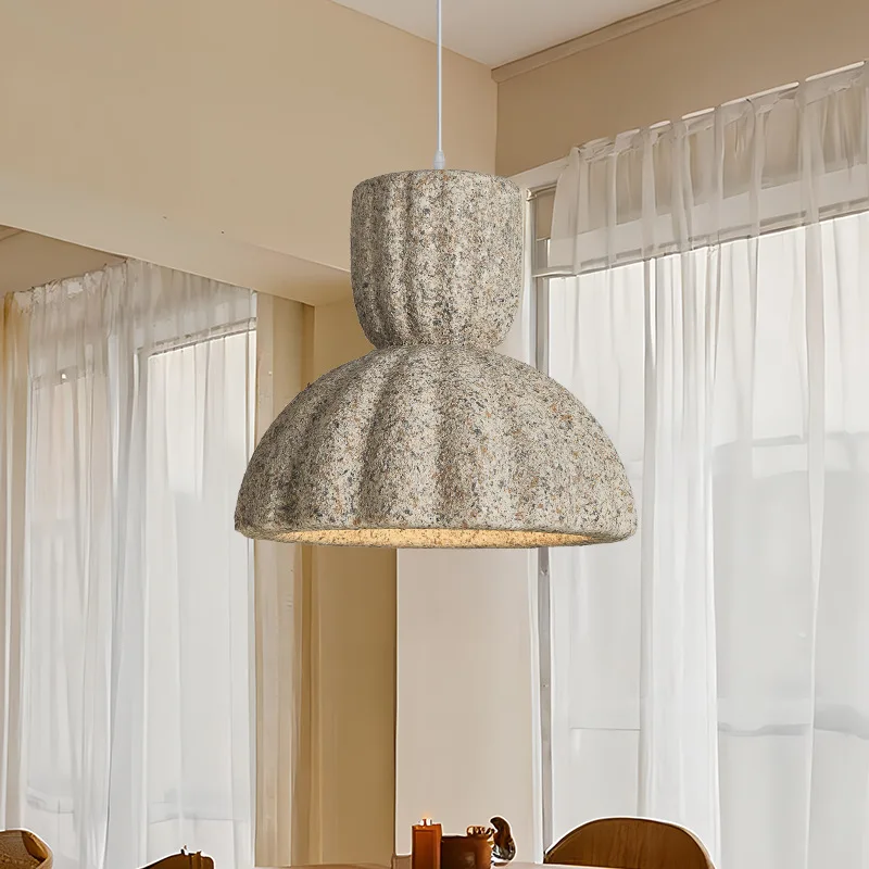 الرجعية الأصلي مصمم الراتنج الثريات لغرفة المعيشة ديكور المنزل اليابانية وابي سابي الإبداعية قلادة ضوء E27 Led لمبة #4