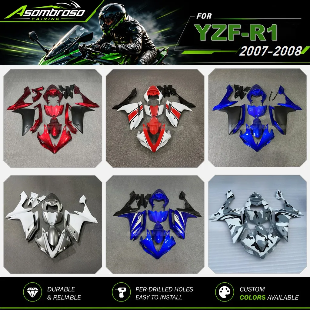 Aftermarket Fairing Kit for YAMAHA YZF-R1 2007 2008 RN19 YZFR1 ABS Injection Molded Body Panels Sportbike Parts