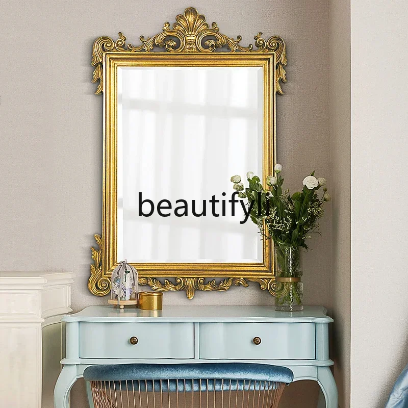 N178 GAmerican retro wall-mounted mirror, dining side decorative mirror, bedroom, background wall art mirror