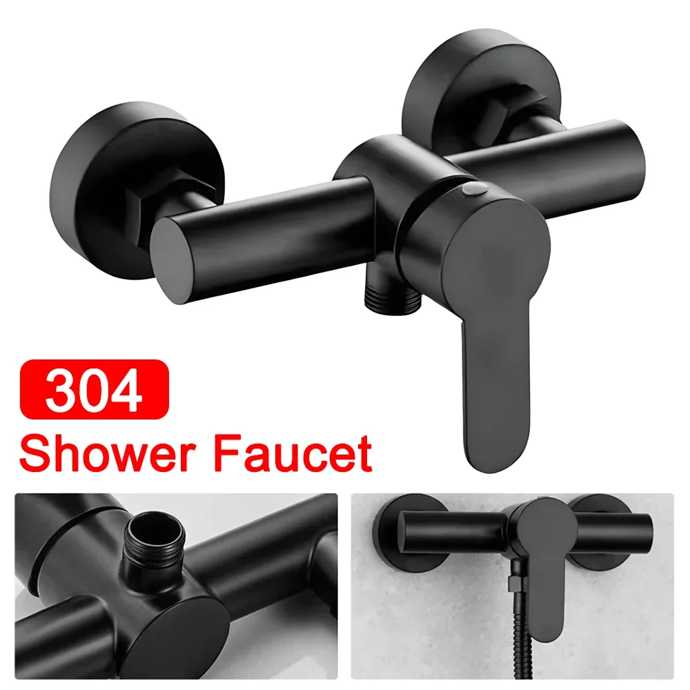 Shower Faucet Stainless Steel Bathroom Shower Faucet Bathtub Faucet Wall Mounted Hot and Cold Water Mixer Valve For Bathroom