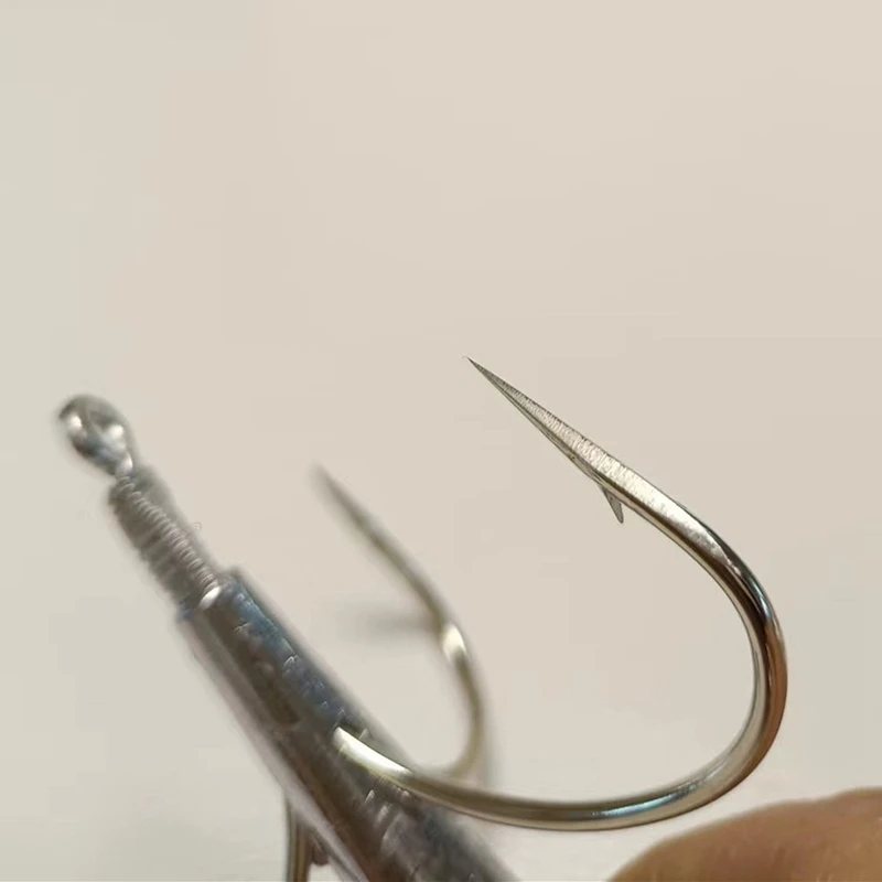 خطاف صيد دوار ثلاثي خطاف صيد معدني خطاف ثلاثي حاد لملحقات صيد الأسماك في المياه العذبة والمياه المالحة #4