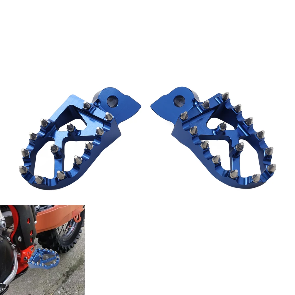 CNC Motorcycle Foot Pegs Footrests Pedal Blue For Yamaha YZ85 YZ125 YZ250 YZ125X WR250F WR450F