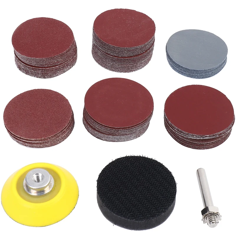 

2 Inch 100PCS Sanding Discs Pad Kit For Drill Grinder Rotary Tools With Backer Plate 1/4Inch Shank Includes 80-3000 Grit Sandpap