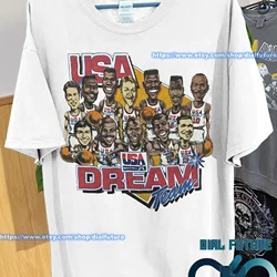 Vintage stijl 1992 basketbal T-shirt jaren 90 Dream Team VS