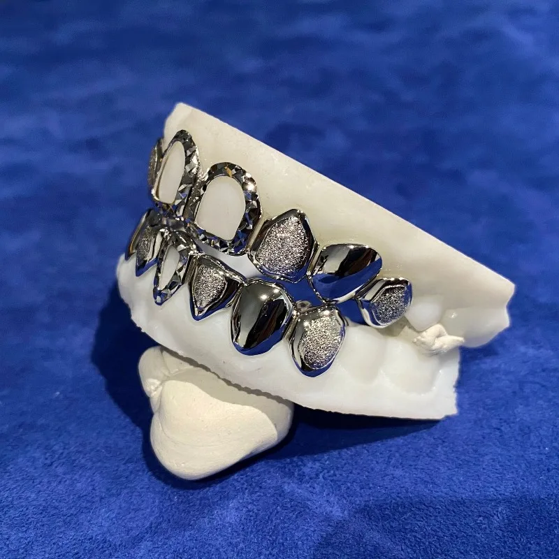 925 silver cut flower nails sand open window glossy teeth decoration European and American style