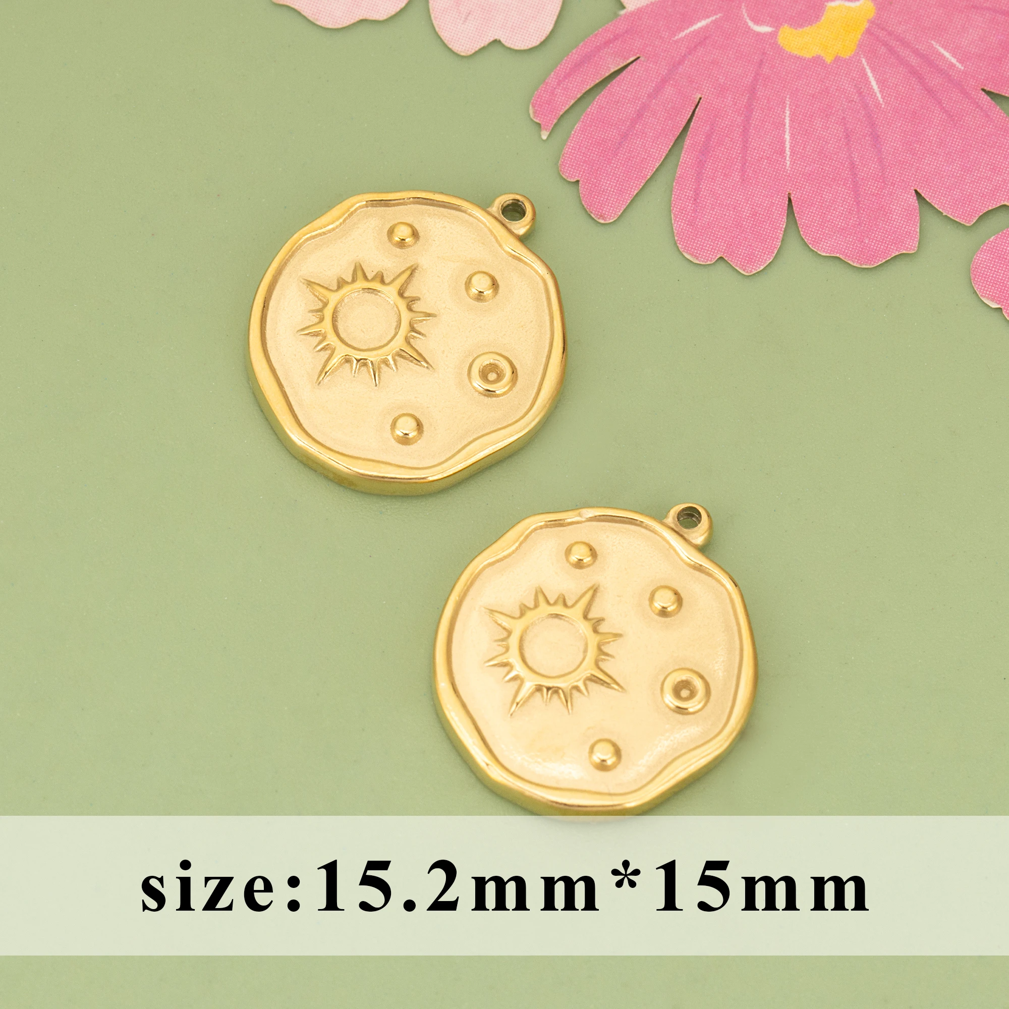 (MF07) 4pcs High Quality 316L Stainless Steel Nickel Free Zircons Hand Made Charms Pendants Diy Jewelry Findings Accessories image 6