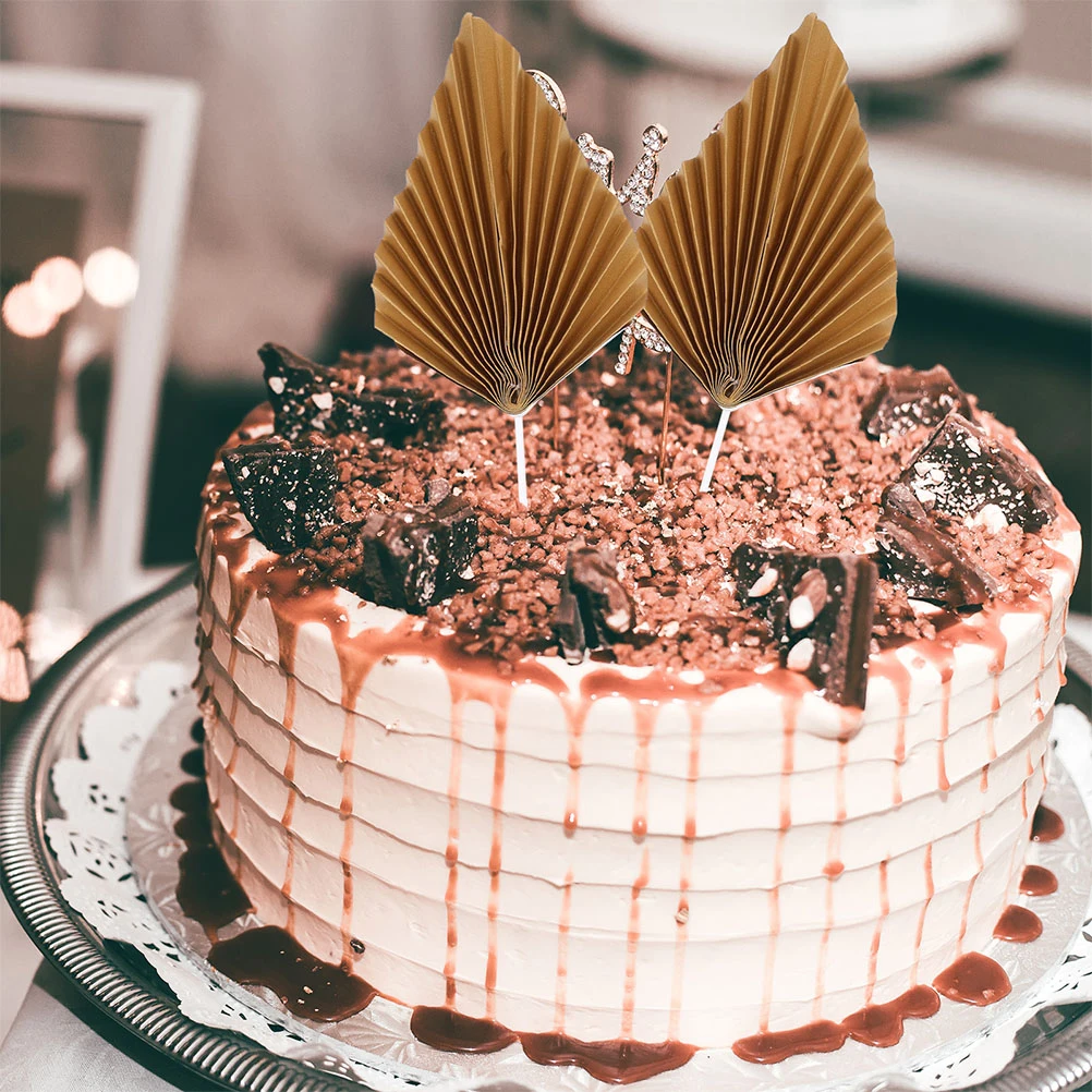 

16Pcs Cake Decoration Insert Palm Leaves Shape Party Dessert Toppers Cupcake Picks Birthday Wedding Decor Cupcake Toppers