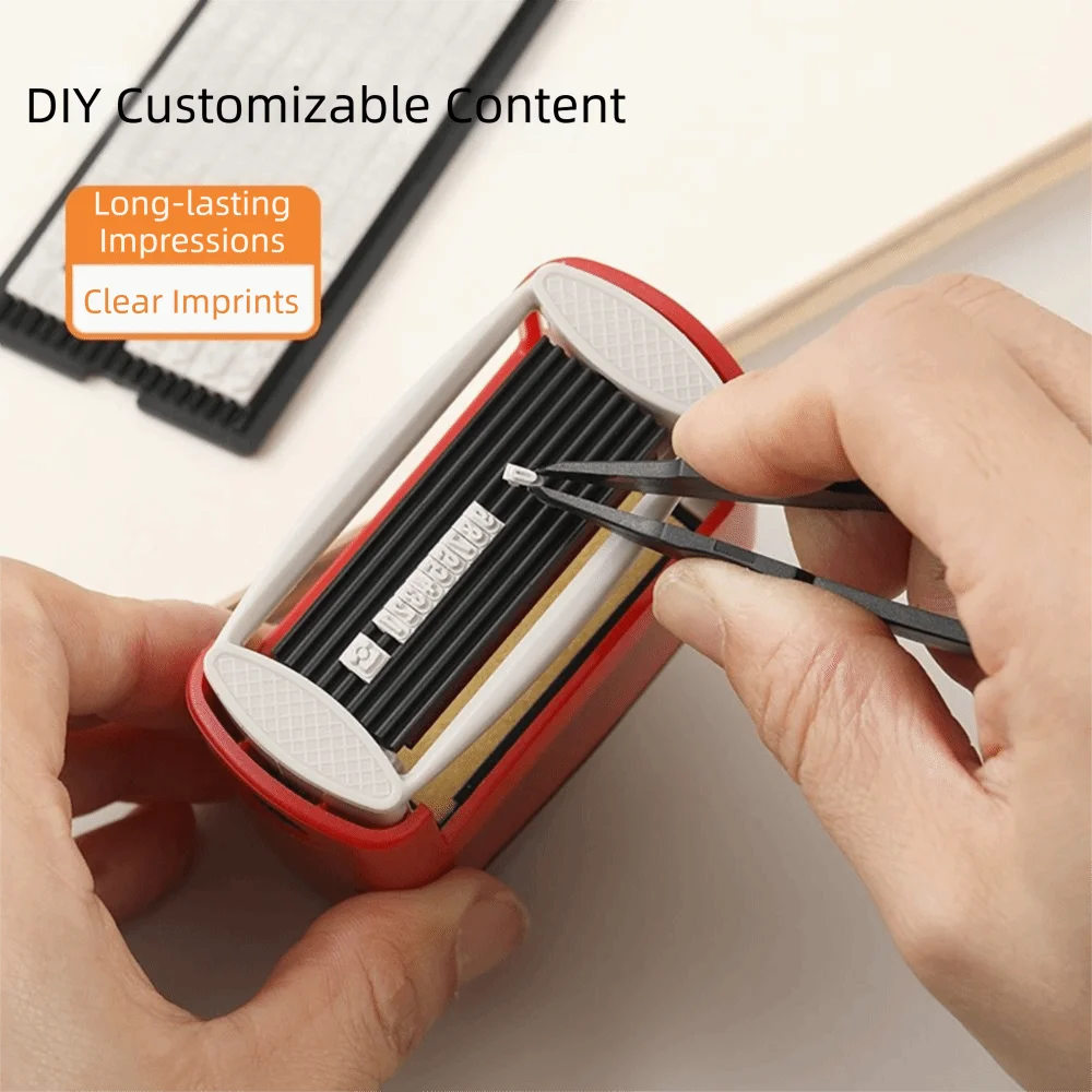 Automatic Ink Return DIY Stamp Kit Red Black Plastic Self Ink Stamp Set Letters Plate Press-type Movable Type Spelling Stamp
