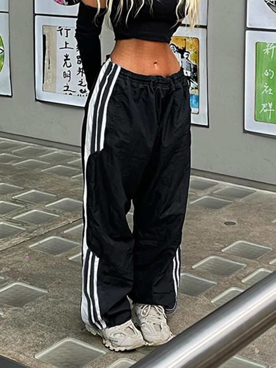 

Women s Baggy Cargo Pants Hip Hop Joggers Sweatpants Harajuku Vintage Drawstring Y2k Punk Loose Wide Leg Joggers Streetwear