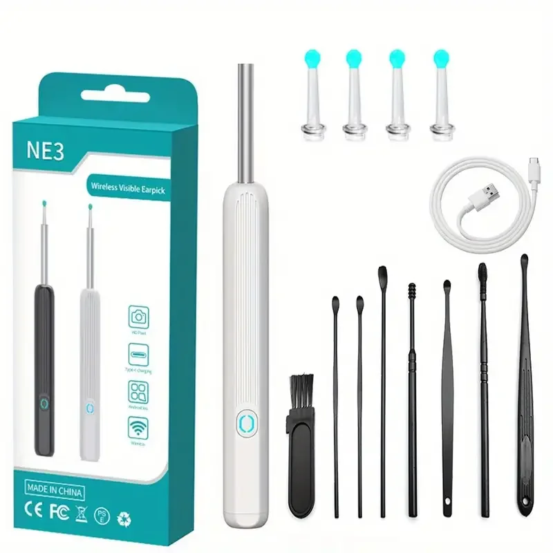 

Ear Wax Removal Camera,Newly Upgraded 1080P Earpick,,8Pcs Ear Care Kit for Daily Use,Wireless Visual Ear Scoop Tool