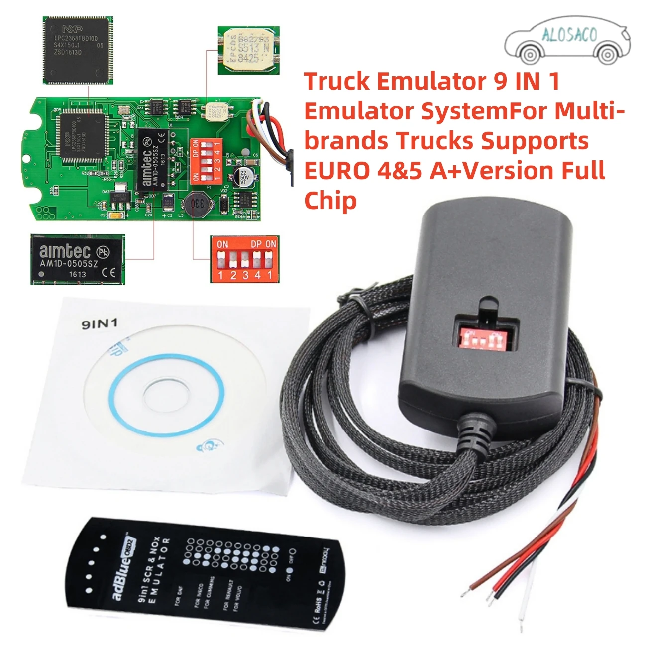 

Truck Emulator 9 IN 1 Emulator System Box 9 In 1 For Multi-brands Trucks Supports EURO 4&5 A+Version Full Chip Fast Shipping OBD