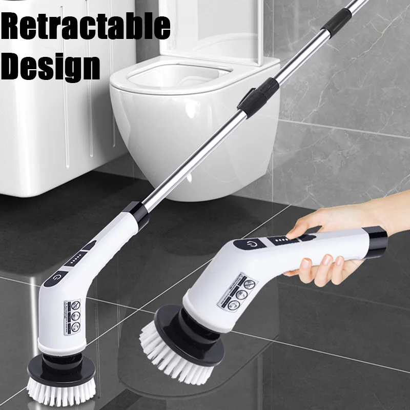 Multi-functional 9-in-1 Wireless Electric Cleaning Brush Retractable Long Handle Kitchen Automotive Clean Tools  Household