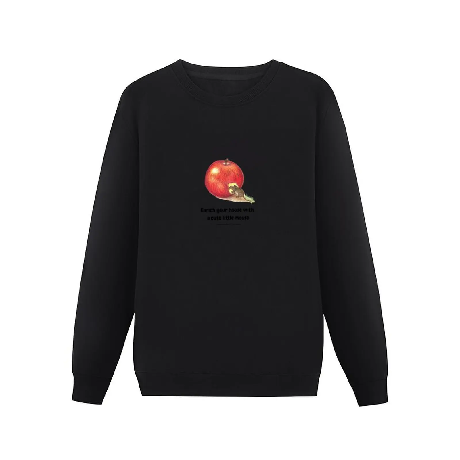 A mouse nibbling on an apple Pullover Hoodie mens designer clothes mens clothes men's sweat-shirt winter man sweatshirt