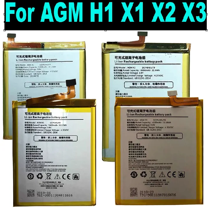 100%NEW 3.8v 5400mah 6000mAh battery FOR AGM X1 X3 x2 H1 A9 Cell phone batteries+Number tracking