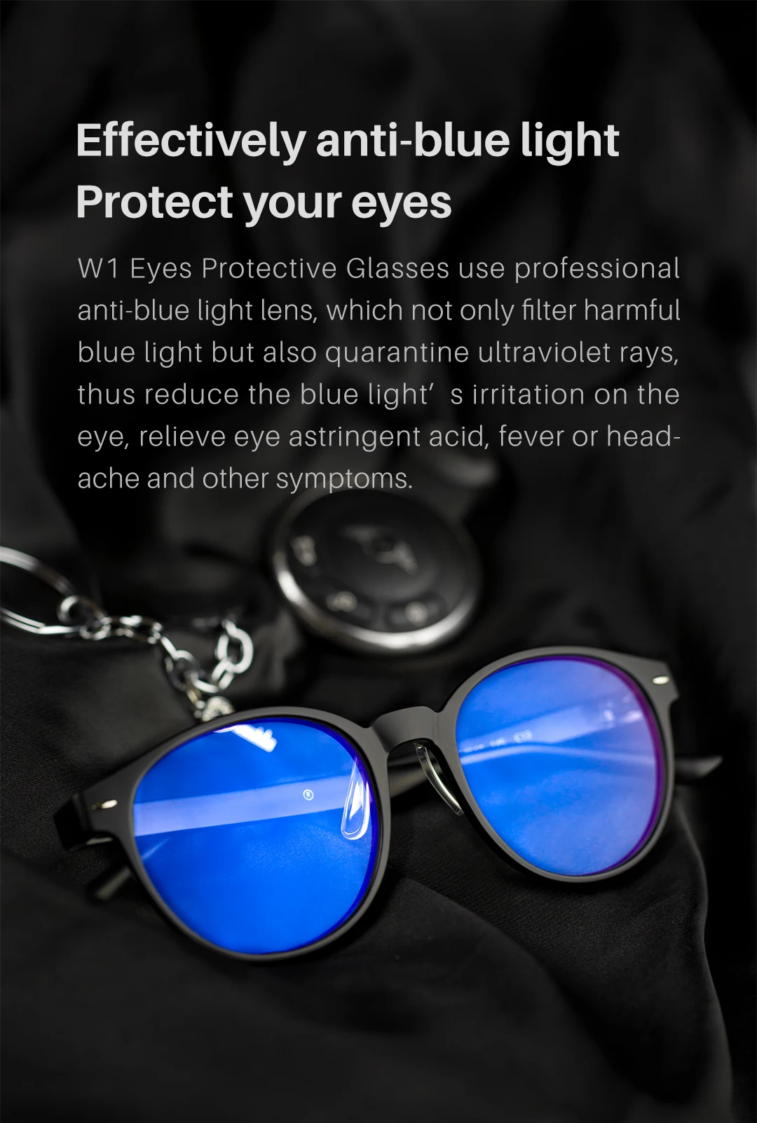 Qukan Anti-Blaulicht-Brille W1, photochrome Schutzbrille, 35% Blaulichtfilter, modulares Design für den Alltag. – Detail 4
