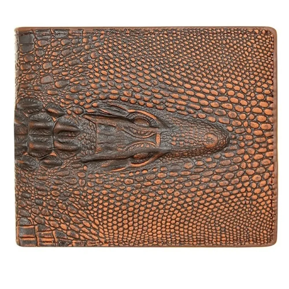 PU Leather Wallets Luxury Cattle Male Fashion Design Crocodile Emboss Simple Standard Brand Wallet Handy Purse Men