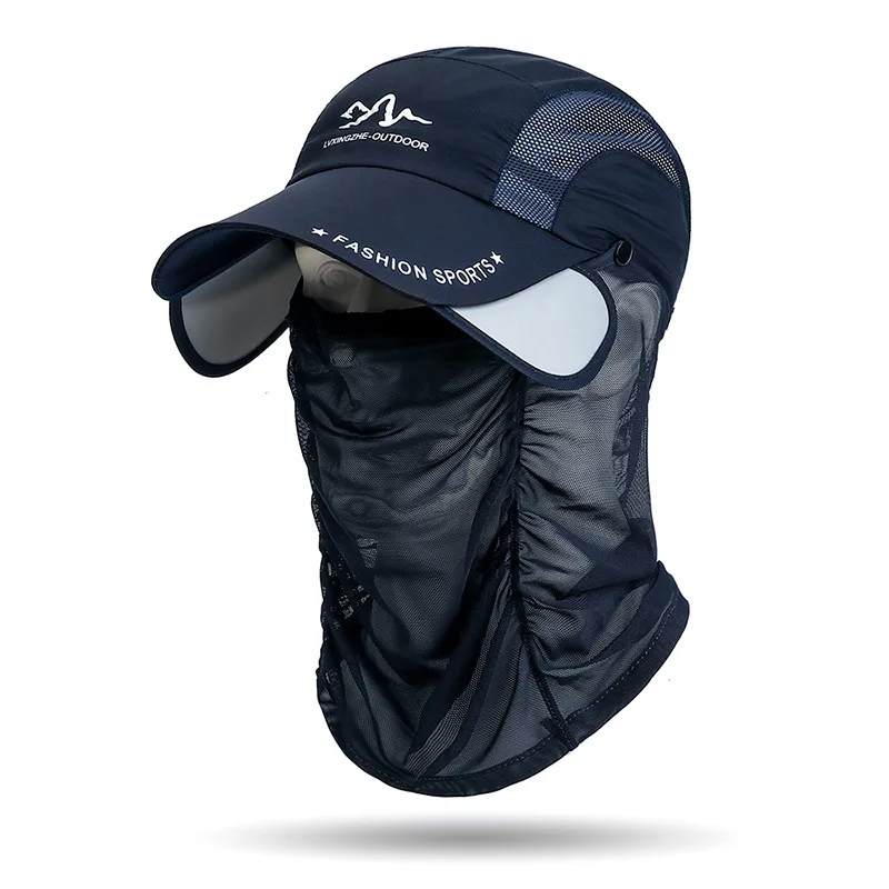 Summer Retractable Eaves, Detachable Neck Protection Veil, Men's and Women's Outdoor Breathable Sun Protection Baseball Caps