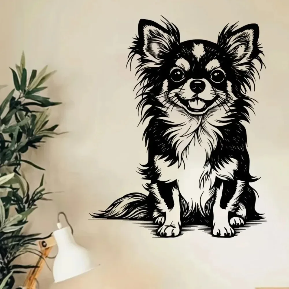 CIFBUY Wandkunst aus Eisen, Chihuahua-Metalldekor, Geschenk für Tierliebhaber, minimalistischer, rustikaler Akzent für das Interieur