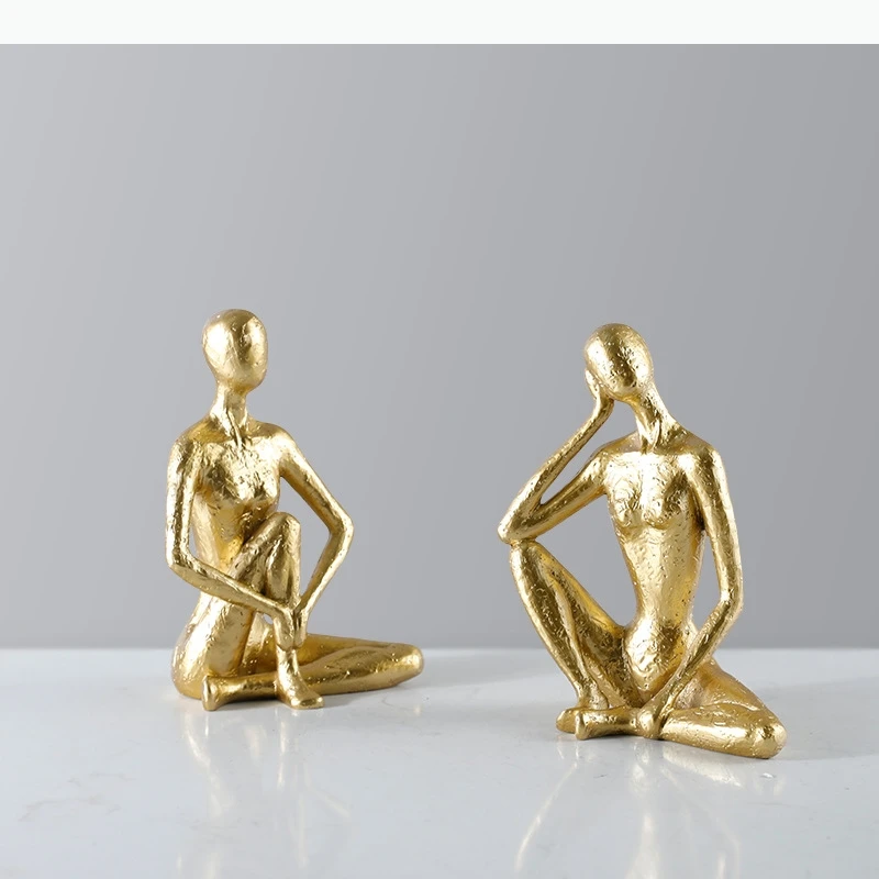Resin Handicraft Character Decoration Yogi Cross-legged Exercise Thinker Decorative Figurines Decoration